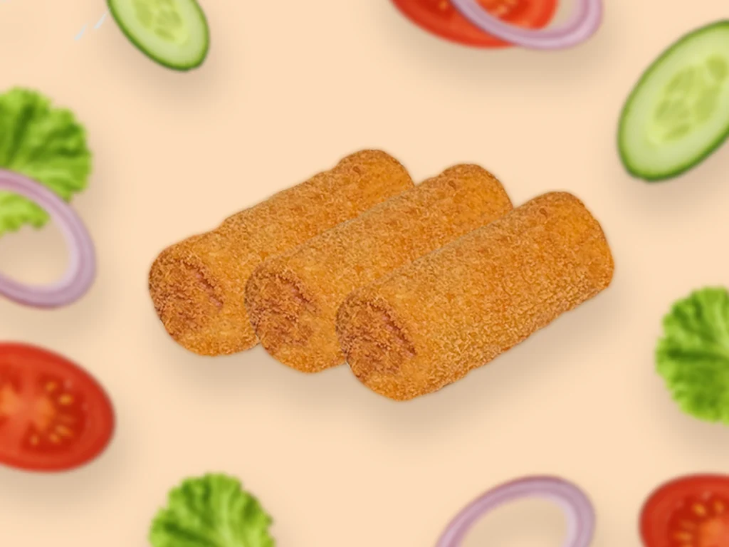 Golden crispy Chinese rolls with seasoned filling
