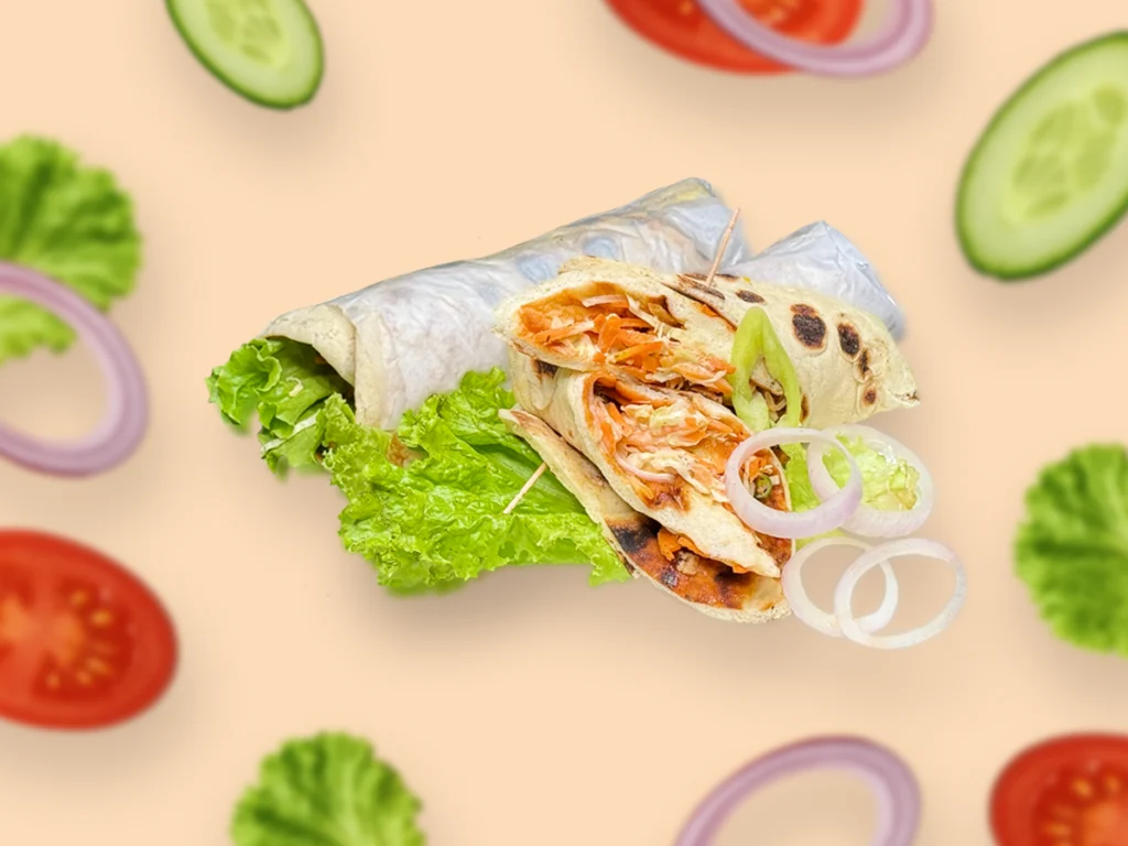 Freshly made chicken shawarma wrap from Asiri Bake House.