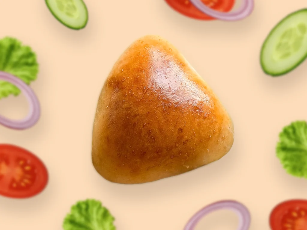Soft vegetable bun with seasoned fresh vegetable filling