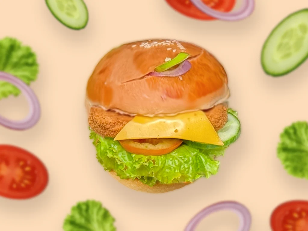 Soft, golden burger bun baked fresh at Asiri Bake House.
